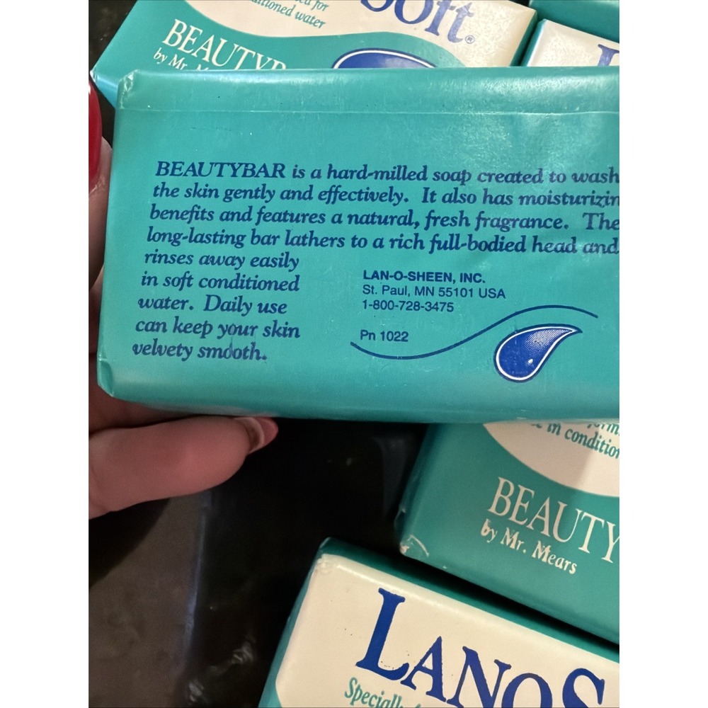 18 Bars LanoSoft Soap Soft Water Beauty Bar Mr Mears -3 Oz. Each -Vintage New - Picture 4 of 4